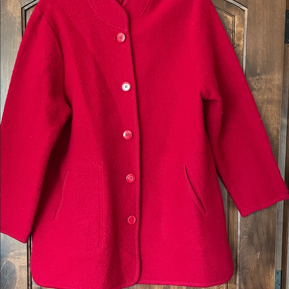 Appleseed's Vibrant Red Pea Coat